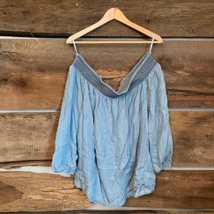 GAP Off the shoulder denim boho top